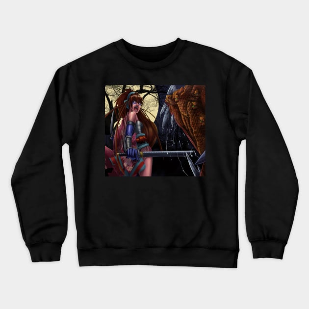 Anime Demon Hunter Crewneck Sweatshirt by buffalotrident